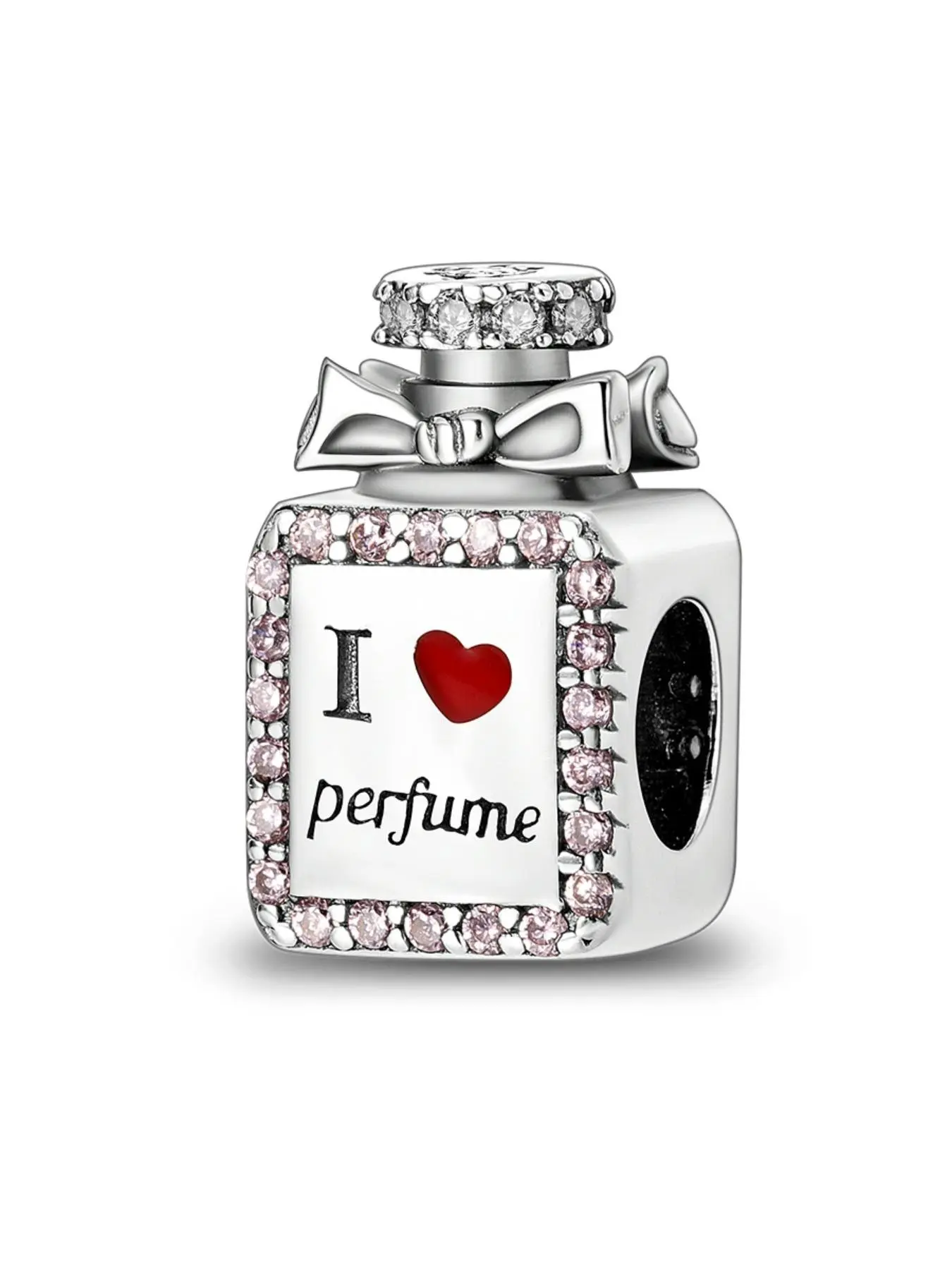 Fashion Perfume Bottle Shaped Beads, Rhinestone & Heart & Letters Decor Fragrance Charm for Women Bracelet and Necklace Making, Suitable for DIY Birthday Gift, DIY Jewelry Accessories, DIY Jewelry Decoration