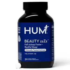 HUM Beauty zzZz Melatonin & B6 Supplement 30 Vegan Tablets for Optimal Sleep Quality and Alertness