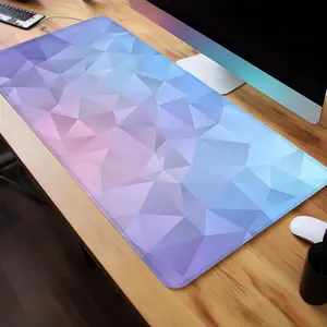 Geometric Pastel Abstract Design Mouse Pad, Rectangle Gaming Mouse Pad, Non-Slip Rubber Base Stitched Edge Desk Pad for Desk Laptop Desktop, Made for Gaming, Desk Accessories