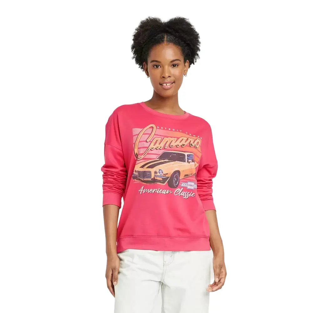 Women's Camaro Graphic Sweatshirt - Red M Casual Fit