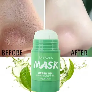 Green Tea Oil-Control Cleansing Mask Stick, Deep Pore Cleansing, Pore Minimization & Purifying Clay Mask Stick, Suitable for All Skin Types