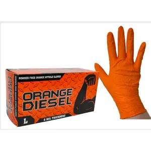 The Orange Diesel®, Powder Free Nitrile Disposable Gloves, 6 Mil
