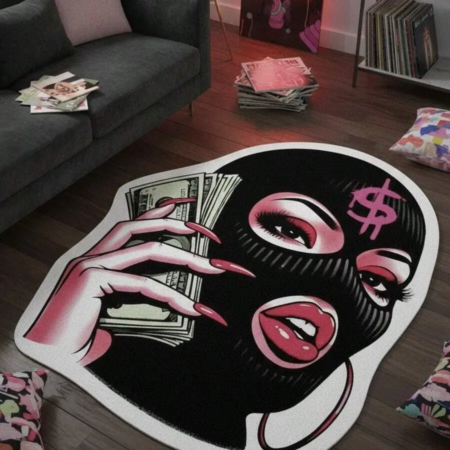 Creative Fashion Money Pattern Carpet, Irregular Cartoon Design, Bedroom Living Room Rug, Home Decor, Holiday Gift