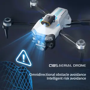 Aerial Drone  C18S 2026 - GPS Positioning, 4K UHDEISCamera, 5G WiFi FPV, Brushless Motors, Optical FlowHover,Intelligent Obstacle Avoidance, Auto Return, 360°Stunt Roll,Two Batteries