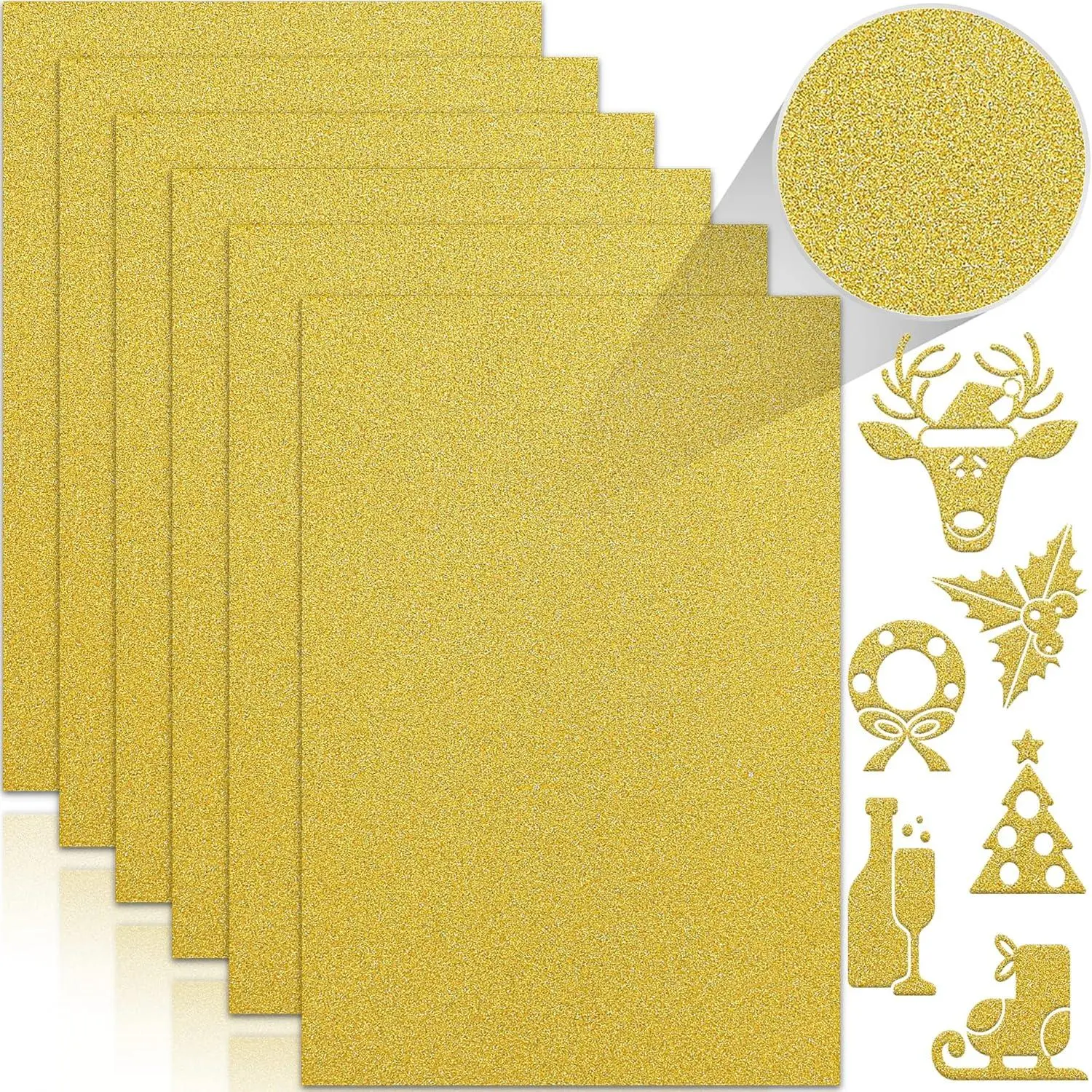 24 Sheets  Glitter Cardstock Paper, A4 Premium Sparkly Paper for Scrapbook, DIY Projects, Party Decoration,  Box Wrapping 250GSM/92lb