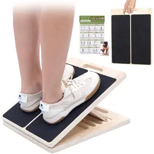 Slant Board for Calf Stretching, Adjustable Portable Wooden Incline Board for Calf Stretcher with Training Poster, 450 Lbs Weight Capacity Calf Stretch Wedge for Leg, Knees, Heel, Ankle & Stretching Calf Board