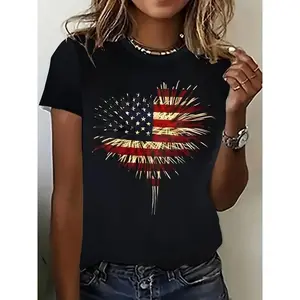 🔥   TikTok Shop Deals |   Women's Vibrant "Stars & Stripes" Tee 🇺 🇸   Classic American Flag Unisex T-Shirt, 100% Breathable Soft Cotton, Bold 4th of July & Memorial Day Outfit ✨