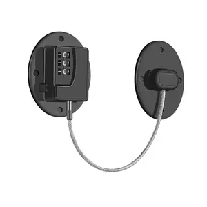 Heavy Duty Combination Refrigerator Fridge Lock, Child Proof Cabinet Locks, No Keys Needed, Black, 1 Pack