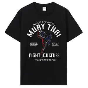 Summer Men Fashion Brand Cotton T Shirt Cool Muay Thai T-shirt Men Wai Kru Thailand Men Casual Tee TShirt Harajuku Tops