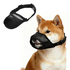 PETAXCELL Dog Muzzle, Soft Mesh Muzzle Adjustable Covered Short Mouth Guard Breathable, (Black, L)/ Intended for Anti Biting Chewing/Small Medium Large Puppies/Grooming/Allows Pant Drink