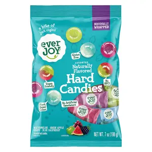 EverJoy Fruit Hard Candy Assortment, Naturally Flavored, Individually Wrapped Hard Candy Mix, 7 oz Bag (Pack of 1)