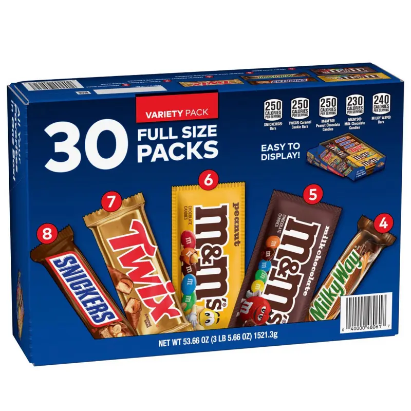 Chocolate Candy Bars Variety Pack - 30-Count Assortment for Snacking, Desserts Chocolate Candy Bars Variety Pack - 30-Count Assortment for Snacking, Desserts