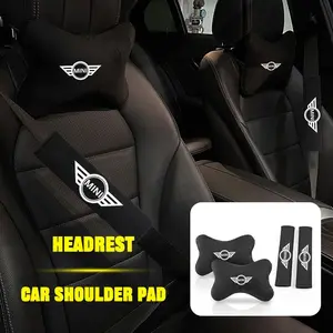 Bmw Mini Cooper Car Headrest Neck Pillow, Seat Belt Shoulder Pad, Fits R50-R60 Models, Comfortable Travel Accessory