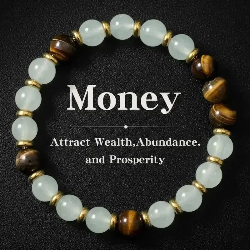 Women's Stretchable Colorblock Beaded Bracelet, Tiger Eye Stone & Crystal Fashion Jewelry for Daily Wear & Gift Giving