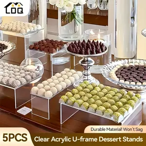 Acrylic Display Stands - Multi-Tier Transparent Organizer for Cosmetics, Jewelry, Desserts & Perfume - Durable Clear Acrylic Riser Stands for Home Decor, Office & Holiday Retail Store Displays, Beauty Shop Gifts, Sleek Design, Polished Finish