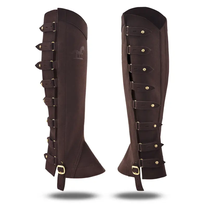 Spanish style equestrian gaiters combine elegance and functionality, handcrafted.