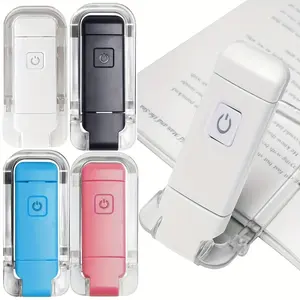 USB Rechargeable Book Light, 1 Count LED Clip on Portable Bookmark Light, Brightness Adjustable Eye-protection Bookmark Light for Reading in Bed, Car, Bright and Clear Lighting
