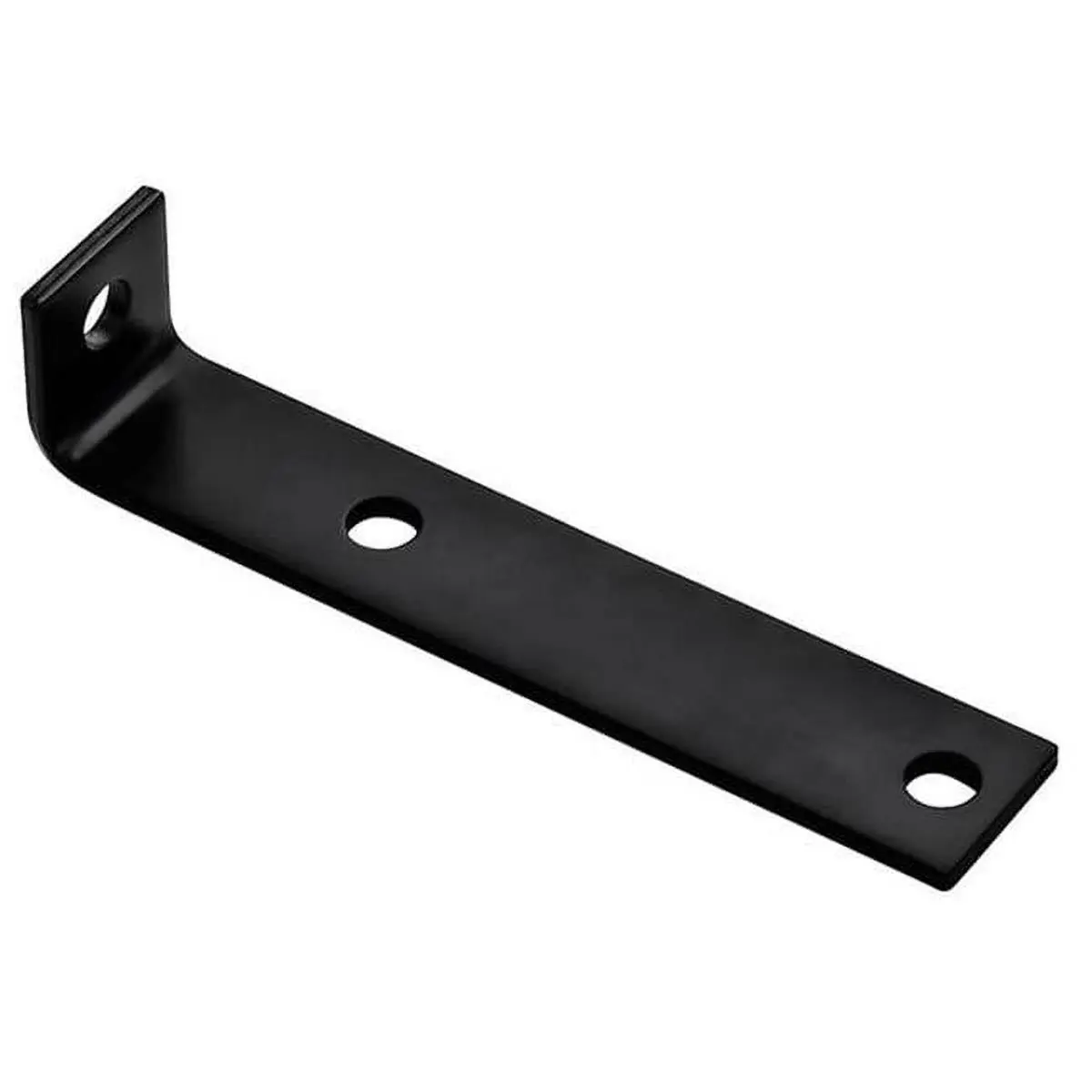 Hampton Heavy-Duty Metal Fence Brackets, Steel Corner Brace with 7.5x1.5 in Offset Legs for Decks and Gates, Black Finish, Pack of 10