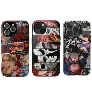 Chuckyy Horror-themed Halloween phone case, suitable for iPhone 11, 12, 13, 14, 15, 16，17,for Samsung S22, S23, S24, S25 phones. A fan's collectible item, suitable for Halloween and Christmas gifts.cellphone Smartphone Protection