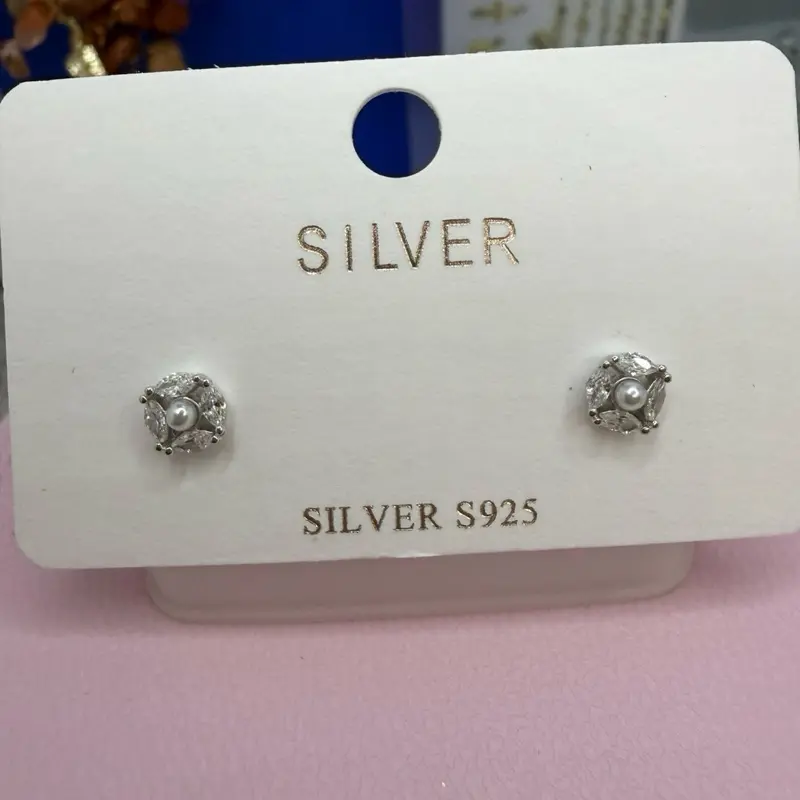 925 sterling silver earring for baby has a screw back ball high quality Italian silver )) aretes pegados para Bebe tienen bolita atras son seguros es plata Italiana Alta calidad
