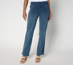 Belle by Kim Gravel Petite TripleLuxe Denim Pull On Carpenter Jean