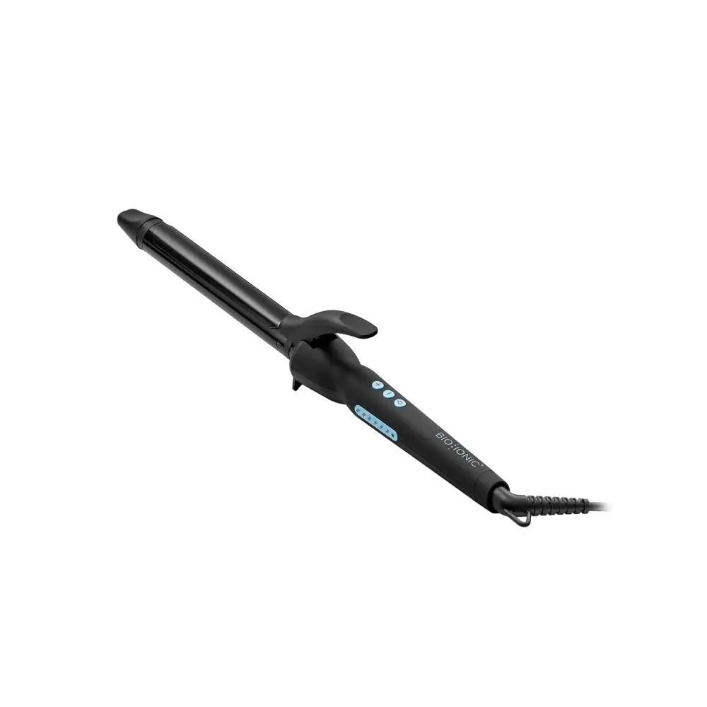 BIO IONIC 1.25" Long Barrel Heated Curling Iron - Adjustable, Ceramic Mineral Complex, Far Infrared Heat, Auto-Off Function, Cool Touch Grip, Swivel Cord, Long Hair Curler, Long Hair Curling