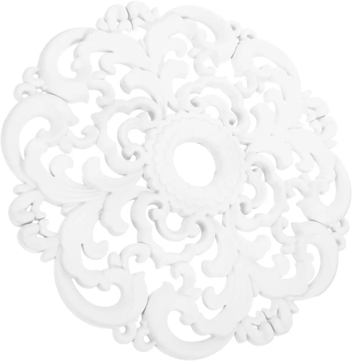 Plastic Vintage-Style Ceiling Medallion Ring with European Elegance and Warmth, Home Improvement Lighting Accessory for Light Fixtures