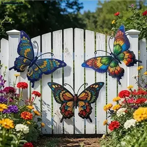 Metal Butterfly Wall Hanging Ornaments, Artistic Iron Craft Decor With Simulated Butterfly Shape, Suitable For Home Interior, Courtyard And Garden Outdoor Scene Decoration