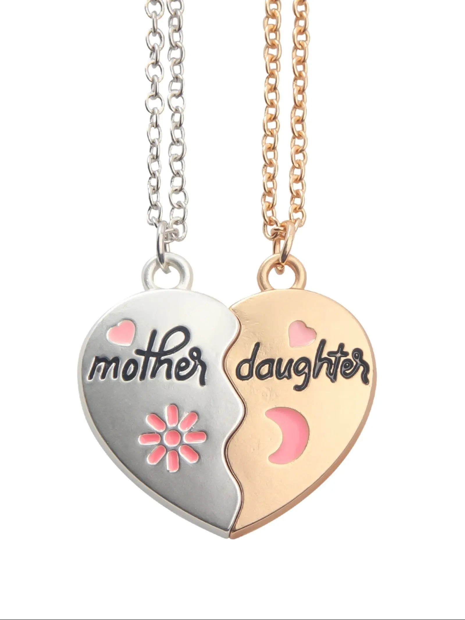 Mother and Child Heart Lock Heart Shaped Necklace Gift Set, Meaningful Jewelry for Special Moments, Perfect for Mother's Day and Birthdays, Heart Pendant Necklaces, Hearts Pendant Necklace