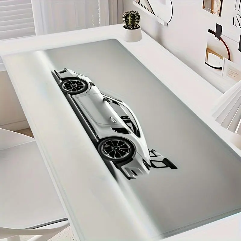 Car Pattern Computer Mouse Pad, Rectangle Gaming Mouse Pad, Office Desk Keyboard Mat for Home Office Desk Accessories