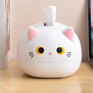 Kawaii Cat Paper Towel Holder, Kitchen Napkin Storage Box, Toilet Paper Box, Desktop Hygiene Stand, Home Decor Accessory