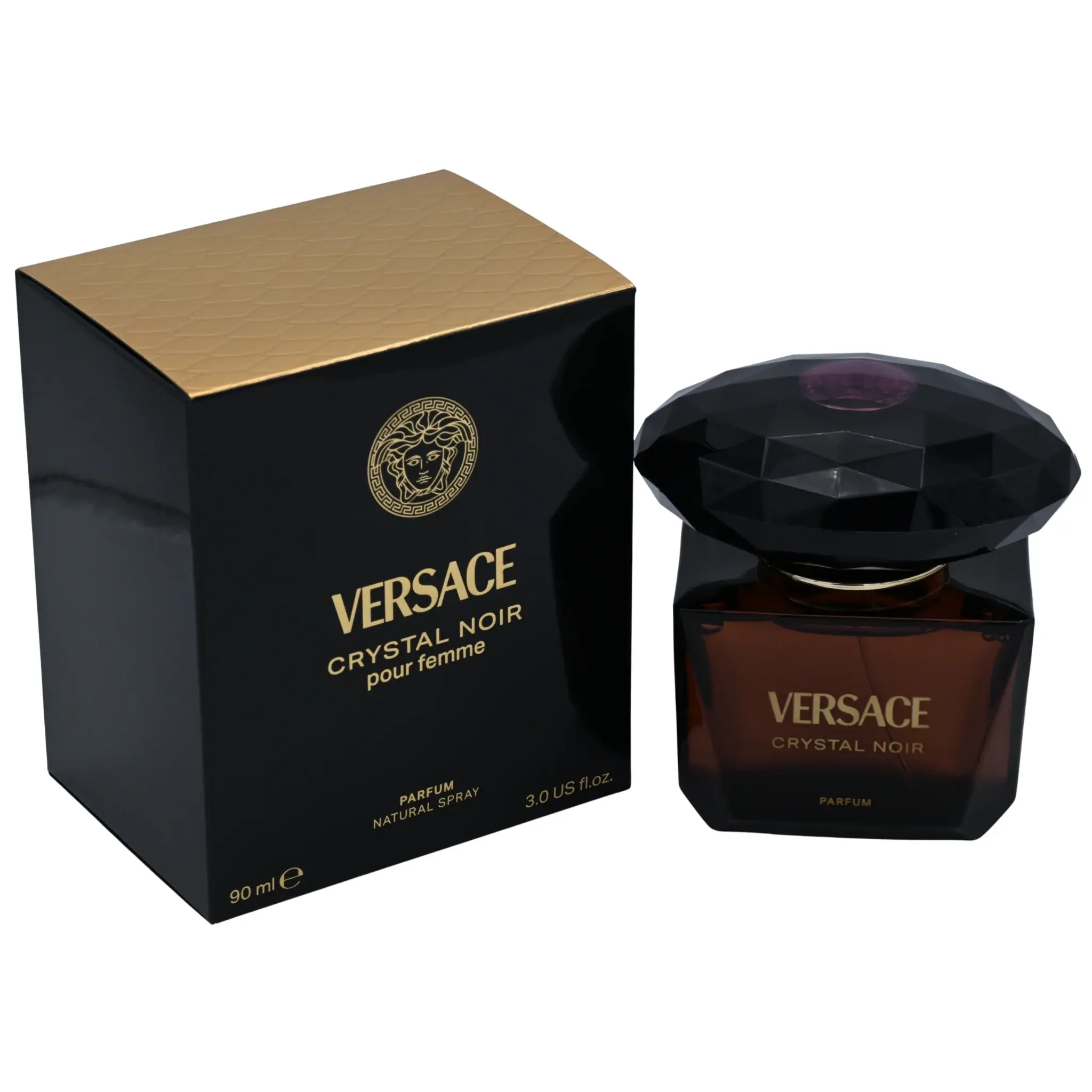 Women's Versace Crystal Noir Parfum Spray - Beauty Products, Women Perfumes, Perfumes, Long-Lasting Fragrance, 3.0 fl oz (90ml)