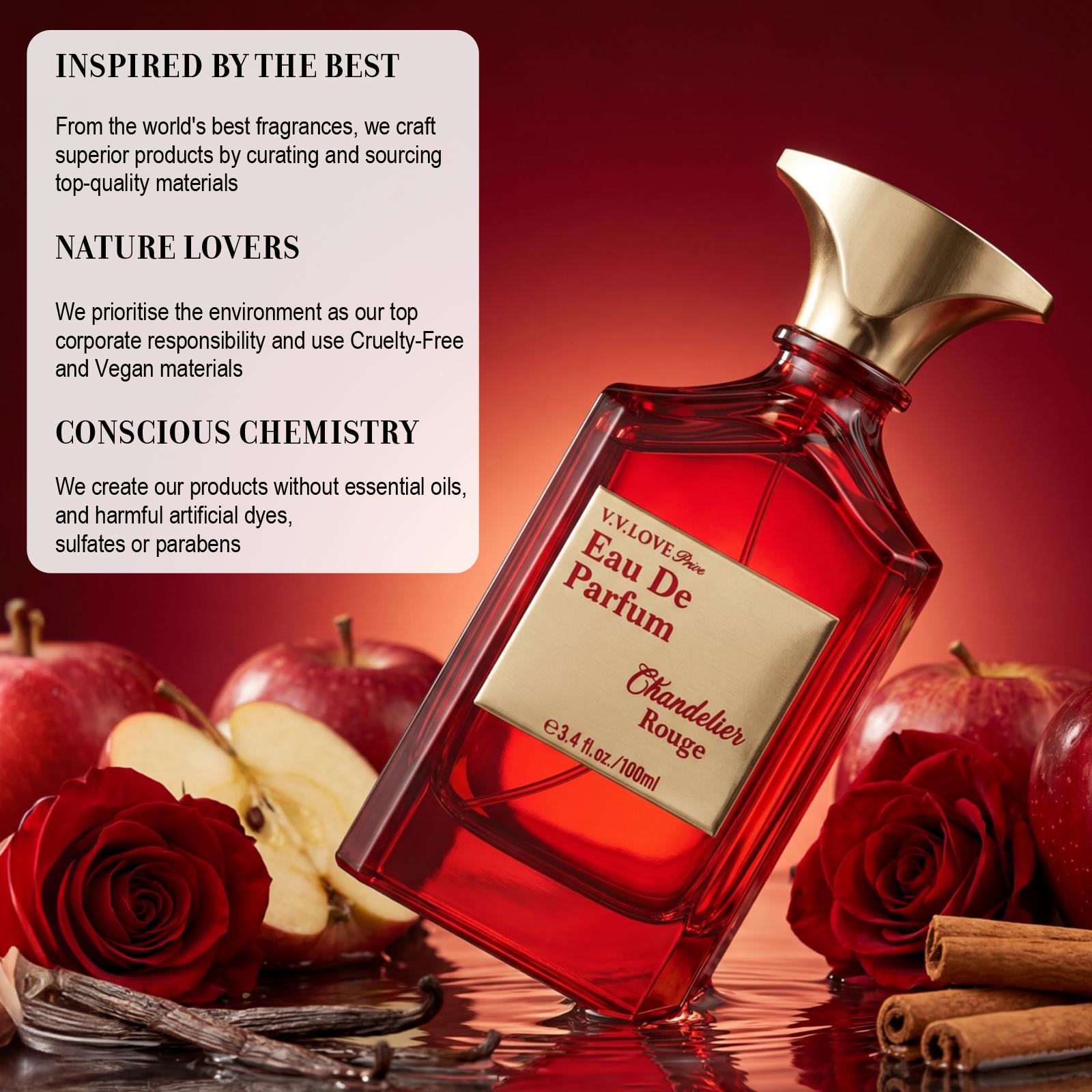 Chandelier Rouge | Fruity Floral Vanilla Woody | EDP Luxury Women Perfume 100ml | Apple,Lychee,Rose,Jasmine,Vanilla | Long Lasting Date Night,Party & Special Occasions Chandelier Rouge | Fruity Floral Vanilla Woody | EDP Luxury Women Perfume 100ml | Apple,Lychee,Rose,Jasmine,Vanilla | Long Lasting Date Night,Party & Special Occasions