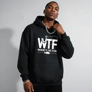 Men's funny fishing graphic Graphic Hoodie - Cotton Blend Long Sleeve Pullover Regular Fit | Soft & Breathable Fabric, Durable Print, Everyday Comfort, Machine Washable, casual outdoor urban street