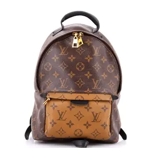 Pre-owned Louis Vuitton Canvas Coated, Leather Backpacks Palm Springs Backpack Reverse Monogram Canvas PM by Rebag