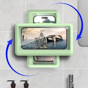 360-Degree Rotatable Waterproof Smartphone Stand Wall Mounted Cellphone Holder for Bathroom Kitchen Home Accessories