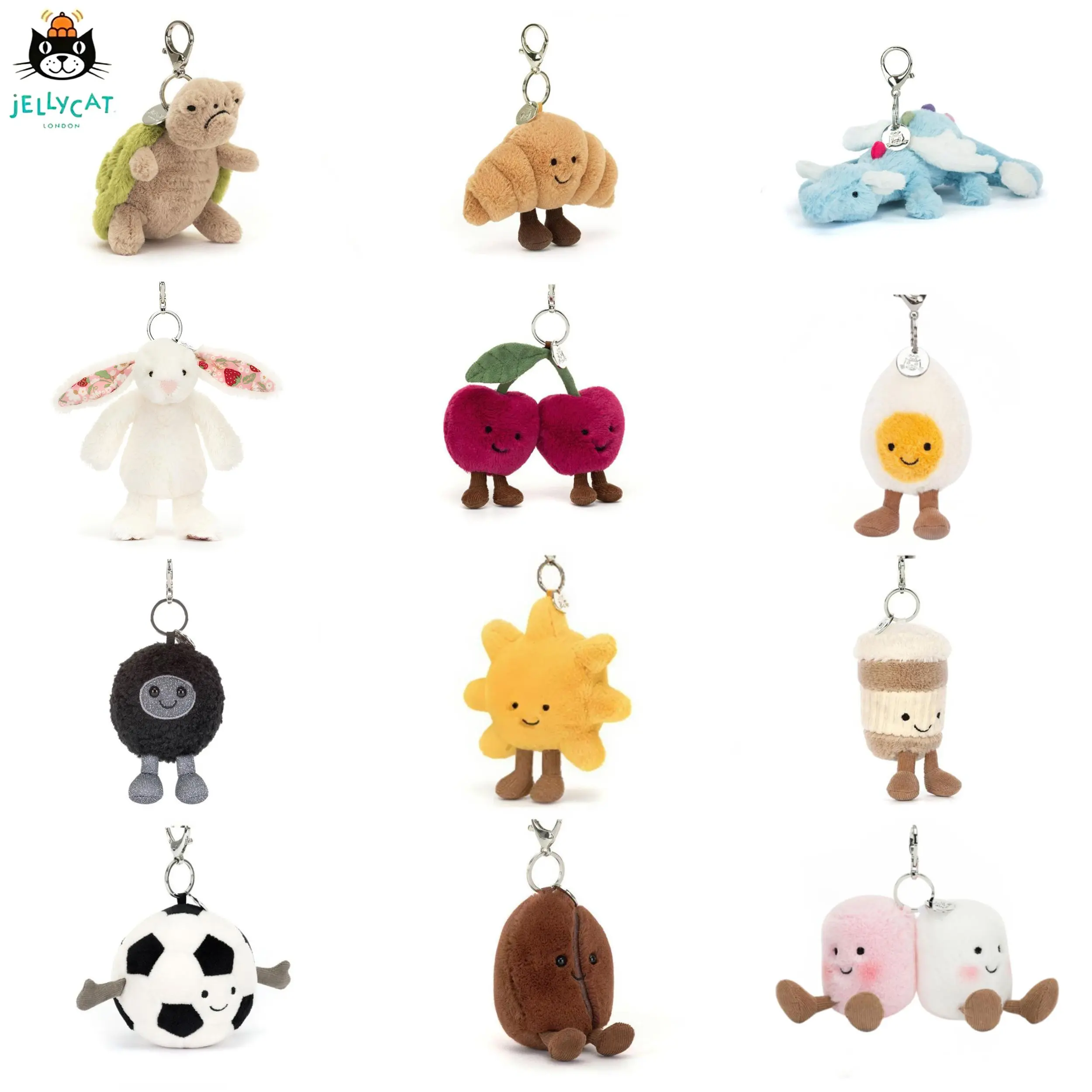 Jellycat Bag Charm Collection - 2026 Trending Mini Plush Keychain, Soft Cuddly Toy Charm, Ideal for Daily Use, Gift Giving & Collecting Cute Accessories