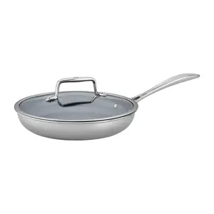 ZWILLING Clad CFX 9.5-inch Stainless Steel Ceramic Nonstick Fry Pan with Lid