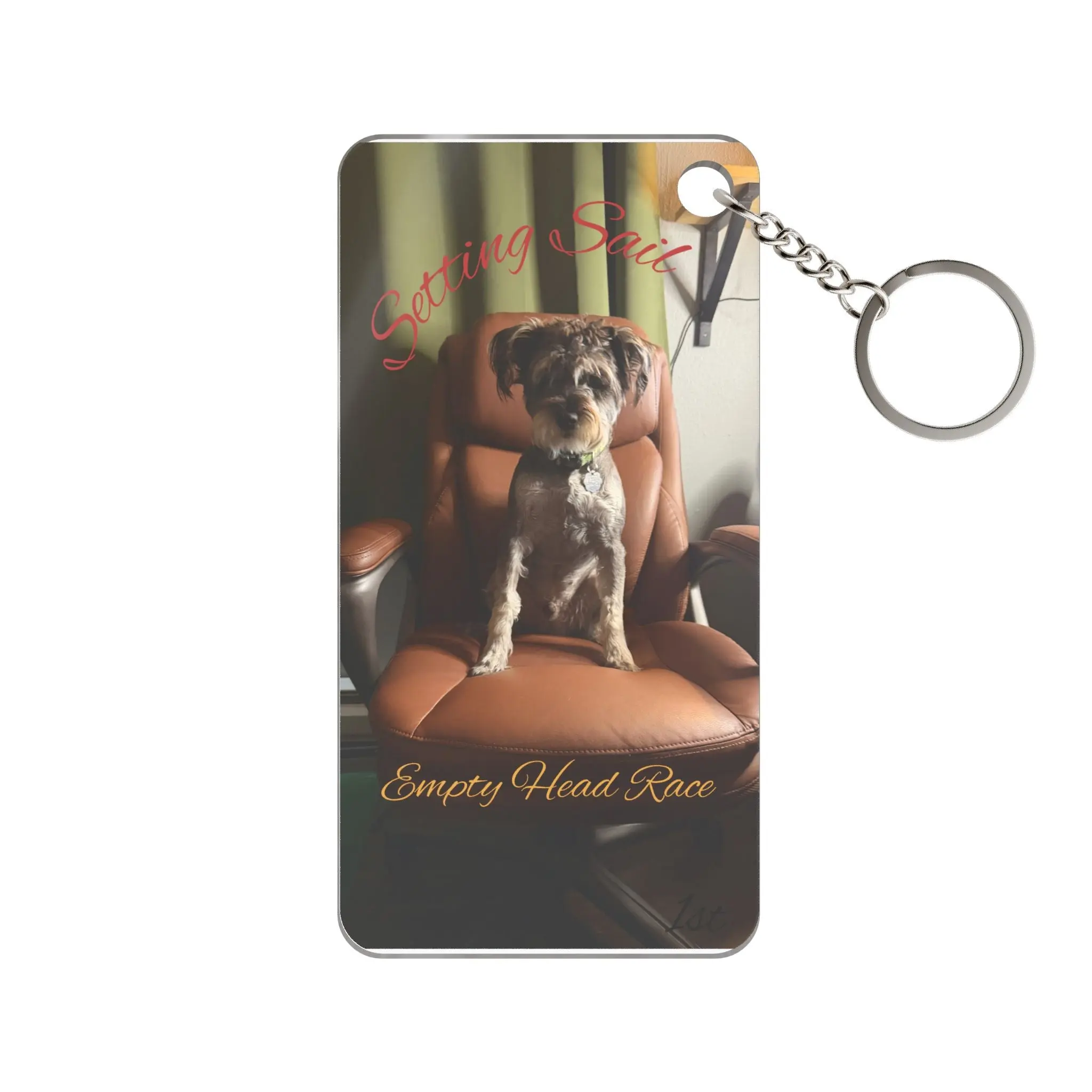 Personalized Photo Keychain Charm — 'Sitting Pretty' Dog Picture Keyring