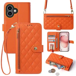 Leather Flip Cover Wallet Case for iPhone 17 Pro Max 16 Plus 15 Pro 14 13 Air, Anti-Theft Safe Credit Card Slot, Durable Shockproof Protection Accessories