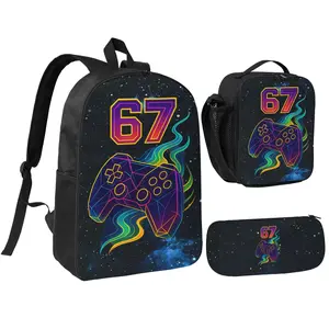 Stylish 67 Compartments Backpack with Game Controller Design Oxford Fabric Durable Waterproof Ideal for Students Professionals & Travelers