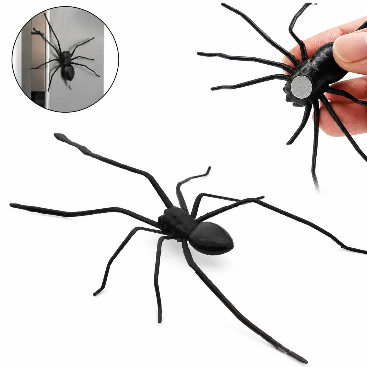 Spider Fridge Magnet, Creative Spider Decoration, Removable Magnetic Sticker for Refrigerator, Garage Door, Car & Metal Surfaces