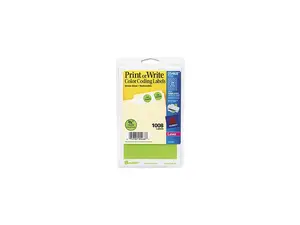 Avery 05468 Print or Write Removable Color-Coding Labels, 3/4in dia, Neon Green, 1008/Pack