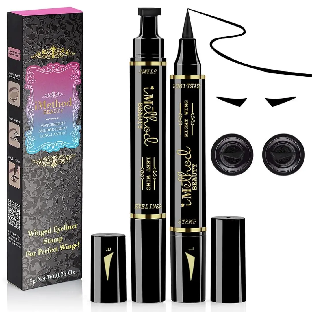 【 Hooded Eye Friendly】iMethod Eyeliner Stamp - Perfect Wing Cat Eye Stamp, Wing Eyeliner Stamp Tool, Liquid Eye Liner, Waterproof & Smudgeproof, 10 mm kohleyeliner