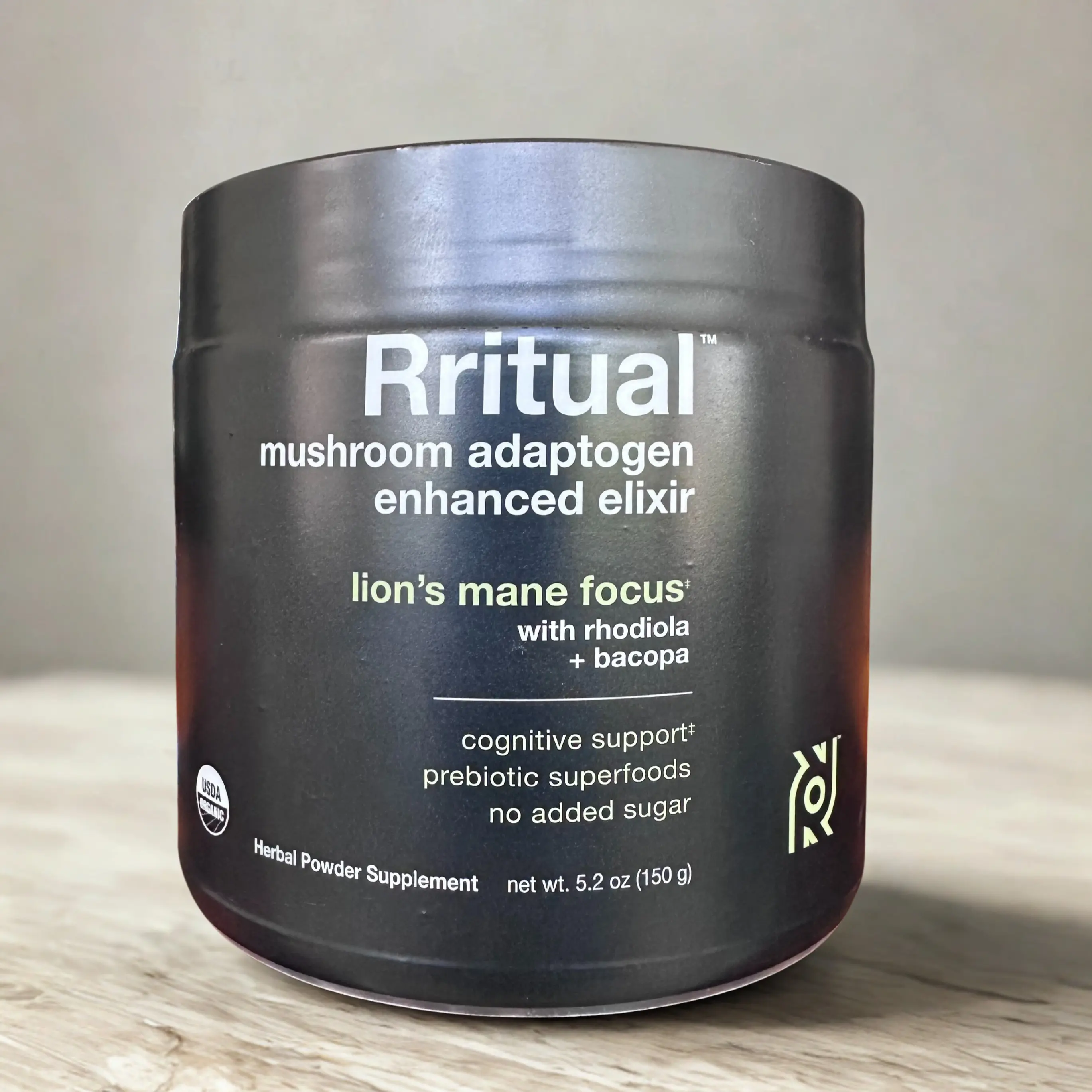 Rritual Lion’s Mane Focus – Organic Mushroom & Adaptogen Powder with Rhodiola + Bacopa | Cognitive Support & Brain Health