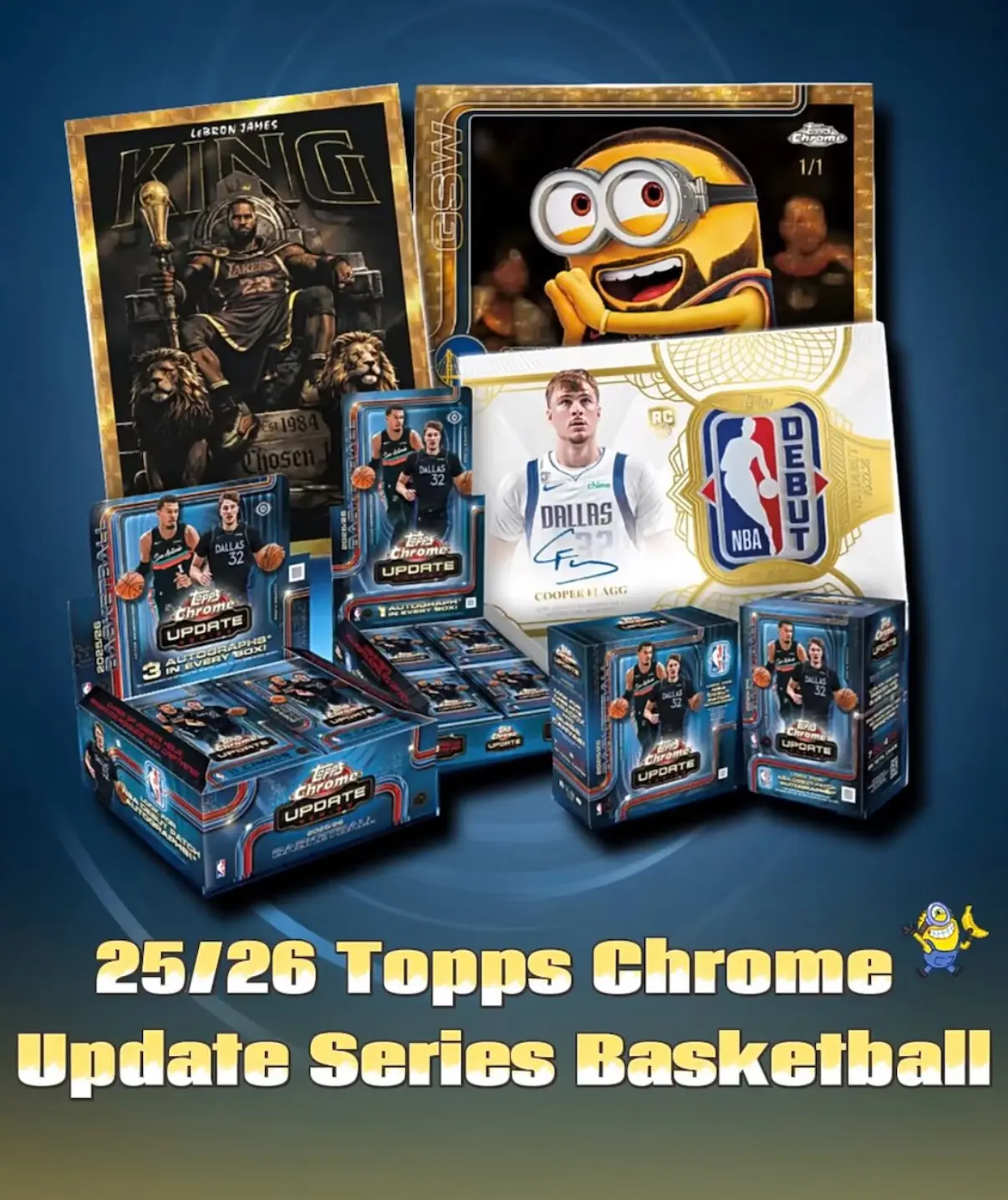 New 2025 Topps Chrome Update Series NBA Jumbo Box - Chrome Finish Sports Trading Card Collectible Mystery Blind Box