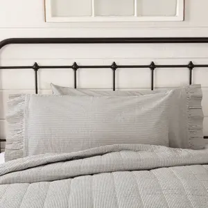 Hatteras Seersucker Ticking Stripe Pillow Case Set of 2