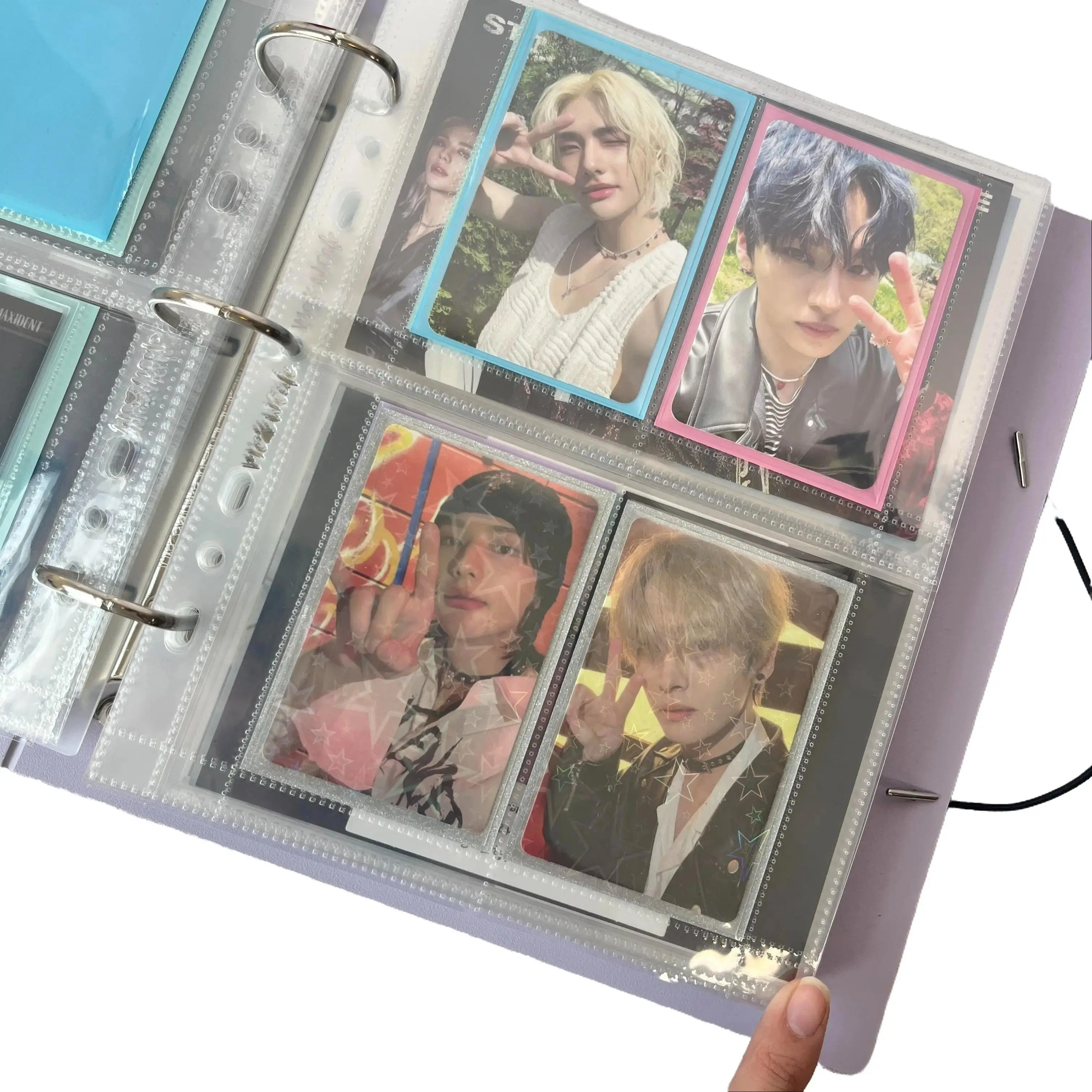 A5 Wide 63x93mm Slim Premium Binder Pages 4 Pocket 7 Holes 100 Micron Thick High Definition Pack of 10 S2-08 for Photocards