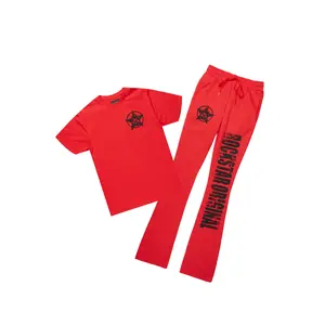 Keve Red T-Shirt Stacked Flare Track Set
