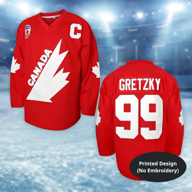 Canada Gretzky 99 Hockey Jersey Red Printed Men's Sports Fan Apparel Game Day Ice Hockey Shirt Father's Day Gift